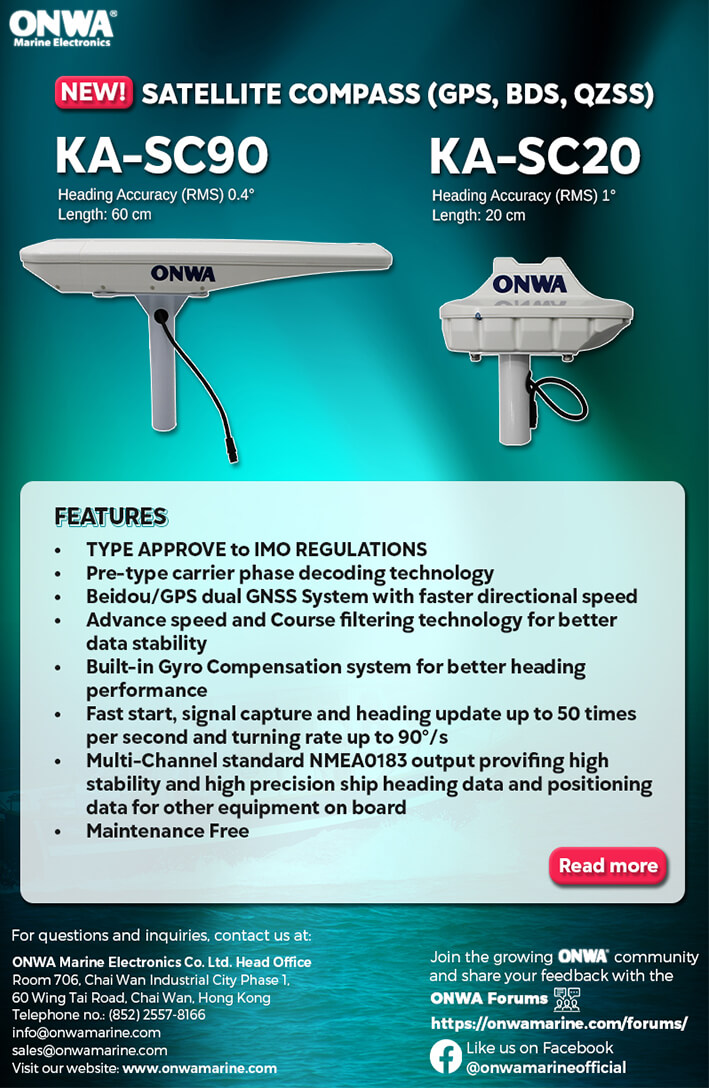 New Satellite Compass! - ONWA Marine Electronics Co. Ltd.