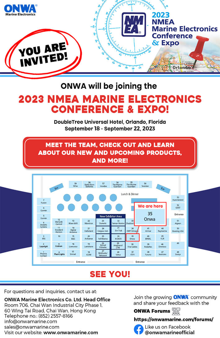 See you at the NMEA Conference 2023! ONWA Marine Electronics Co. Ltd.
